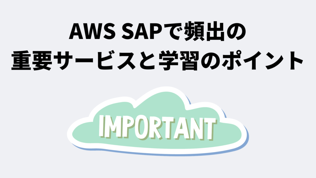 AWS SAPで頻出の重要サービスと学習のポイント